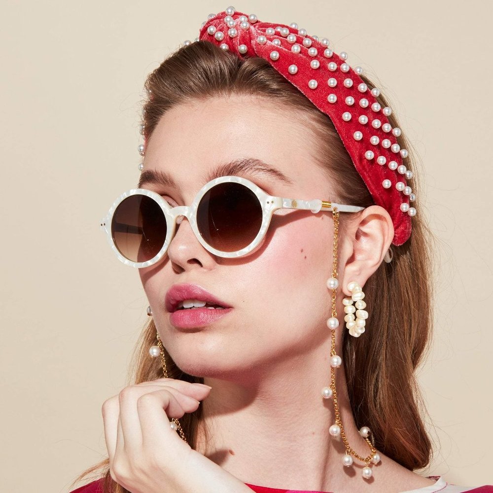 LELE SADOUGHI Raspberry Pearl Knotted Headband - Picture 2 of 5